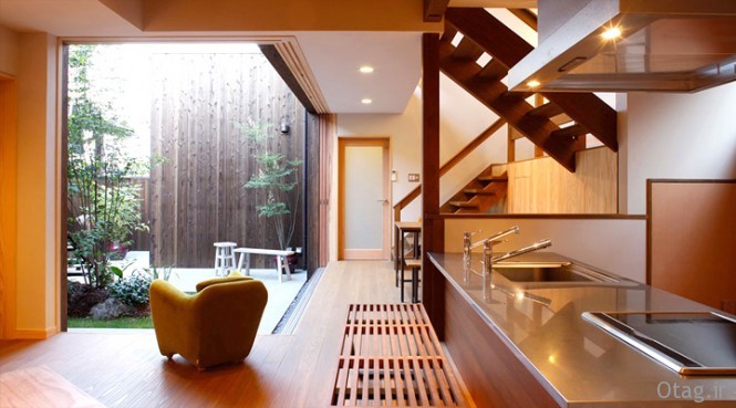 طراحی داخلی و دکوراسیون آشپزخانه مدرن و ساده ژاپنی