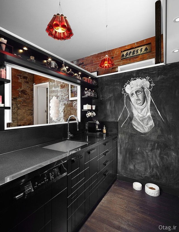 استفاده از تخته سیاه بعنوان دکوراسیون خانه - نشیمن ، آشپزخانه