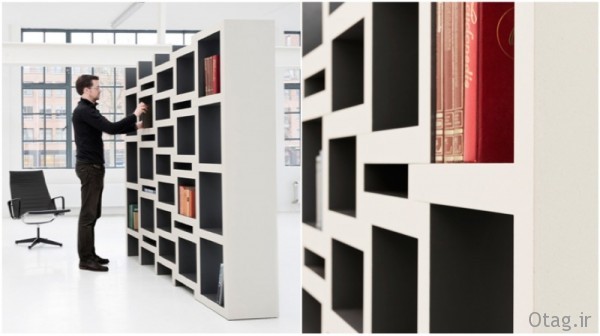 انواع طرح و مدل کتابخانه دیواری + عکس شلف دیواری چوبی و ام دی اف