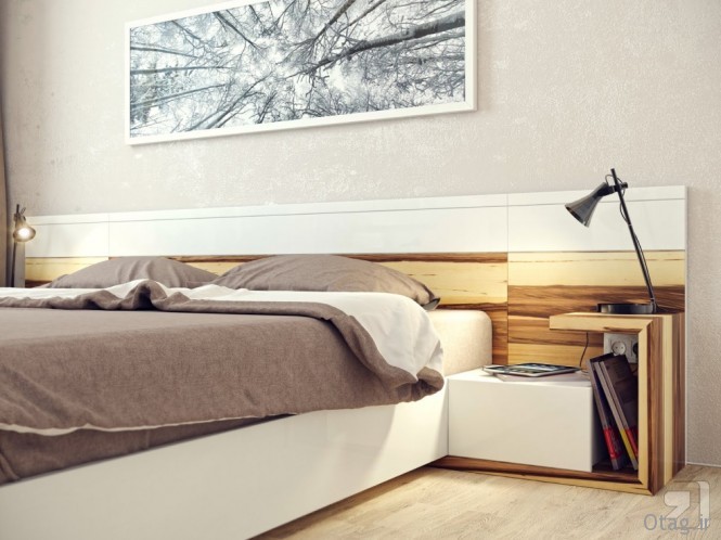 مدل تخت خواب دو نفره با طراحی خلاقانه برای اتاق خواب / عکس