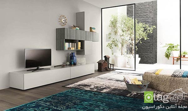 خلاقانه ترین مدل های قفسه و شلف چوبی اتاق نشیمن زیبا و جدید