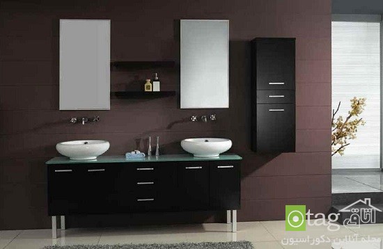 مدل کابینت حمام و سرویس بهداشتی ساخته شده از ام دی اف و چوب مدل کابینت حمام و سرویس بهداشتی ساخته شده از ام دی اف و چوب