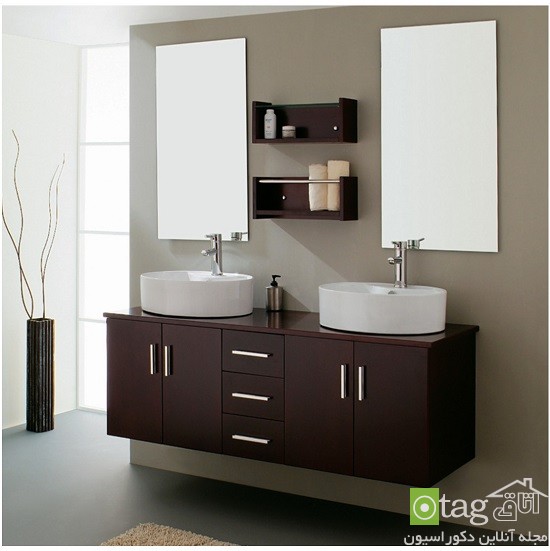 مدل کابینت حمام و سرویس بهداشتی ساخته شده از ام دی اف و چوب مدل کابینت حمام و سرویس بهداشتی ساخته شده از ام دی اف و چوب