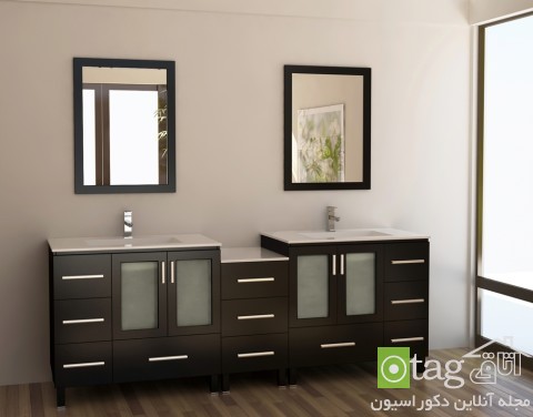 مدل کابینت حمام و سرویس بهداشتی ساخته شده از ام دی اف و چوب مدل کابینت حمام و سرویس بهداشتی ساخته شده از ام دی اف و چوب