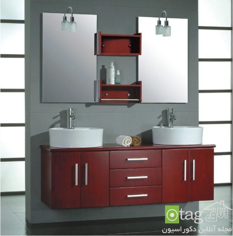 مدل کابینت حمام و سرویس بهداشتی ساخته شده از ام دی اف و چوب مدل کابینت حمام و سرویس بهداشتی ساخته شده از ام دی اف و چوب