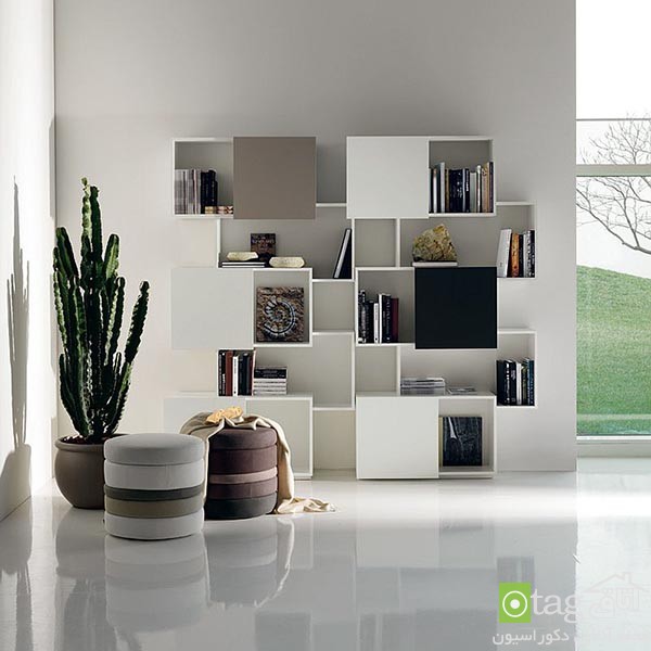 26 مدل قفسه کتاب [ مدرن ] برای اتاق نشیمن و اتاق خواب سال 1400