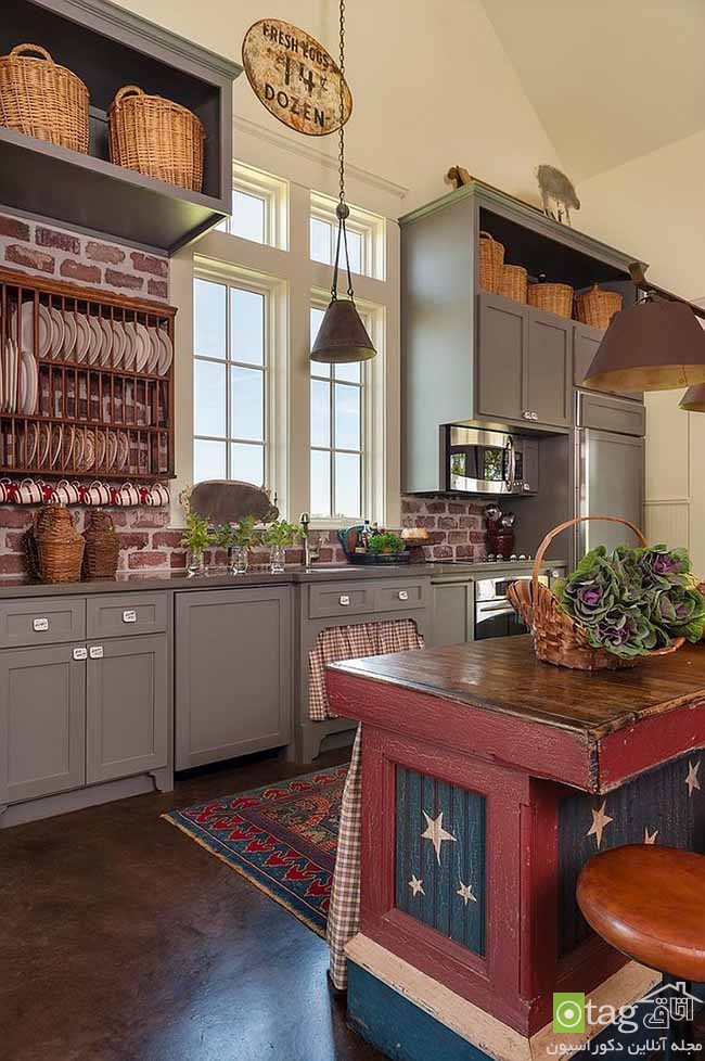 زیباترین طرح های دیوار آجری در آشپزخانه مدرن و کلاسیک