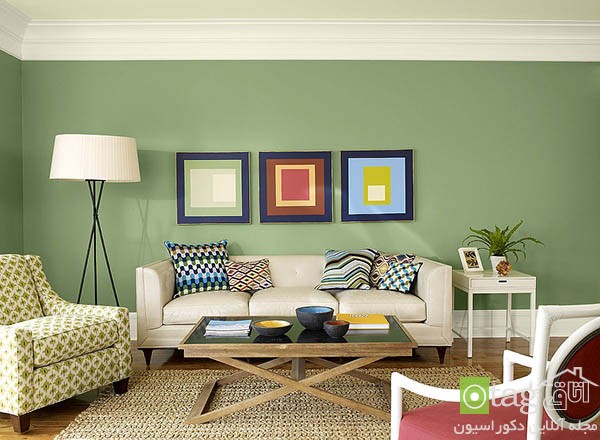  آشنایی با تناژ های شیک و زیبا از رنگ سبز در اتاق نشیمن
