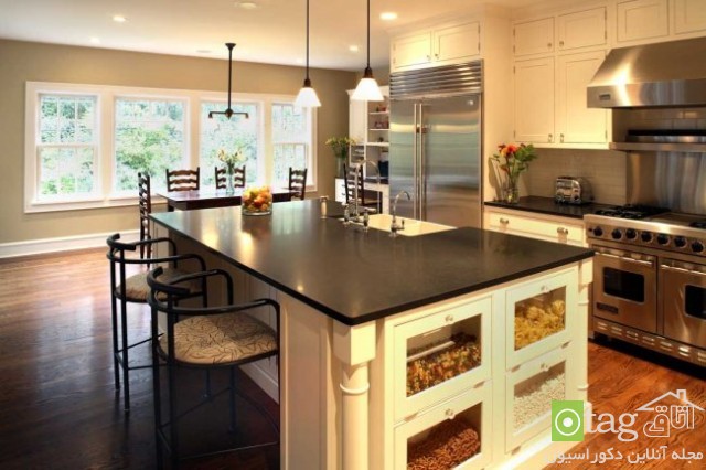 مدل جدید جزیره آشپزخانه با اشکال زیبا و جادار در سال 2015