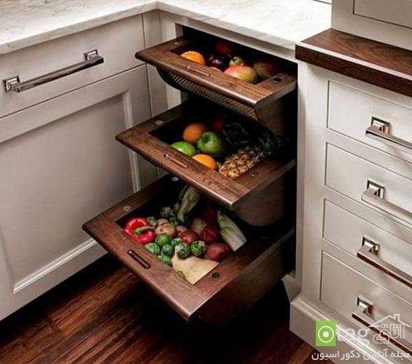 مدل های کابینت جامیوه ای و سبزیجات در آشپزخانه    