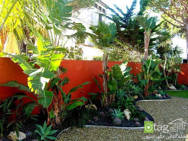 25 مدل تزیین دکوراسیون باغچه حیاط با گل و گیاهان استوایی