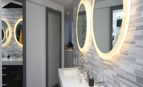 38 مدل مدرن و جدید سرویس آینه توالت و دستشویی با نورپردازی مخفی [لوکس]