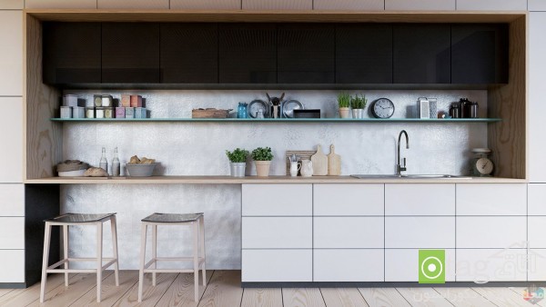 کابینت سفید و سیاه چوبی در دکوراسیون آشپزخانه های امروزی کابینت سفید و سیاه چوبی در دکوراسیون آشپزخانه های امروزی