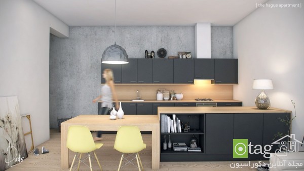 کابینت سفید و سیاه چوبی در دکوراسیون آشپزخانه های امروزی کابینت سفید و سیاه چوبی در دکوراسیون آشپزخانه های امروزی