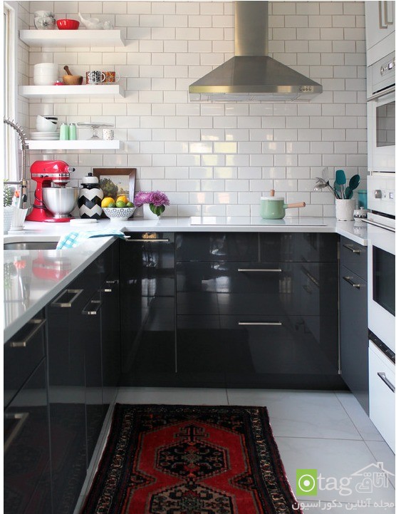 کابینت سفید و سیاه چوبی در دکوراسیون آشپزخانه های امروزی کابینت سفید و سیاه چوبی در دکوراسیون آشپزخانه های امروزی