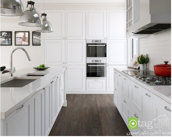 کابینت سفید و سیاه چوبی در دکوراسیون آشپزخانه های امروزی کابینت سفید و سیاه چوبی در دکوراسیون آشپزخانه های امروزی