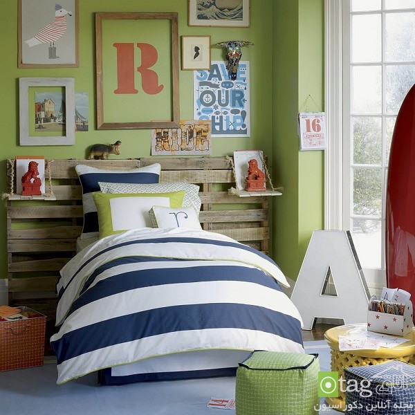 مدل اتاق خواب پسرانه با تم رنگی سرد و خنک مناسب نوجوانان