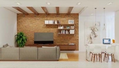 زیباترین نمونه های دیوار آجری در آپارتمان های مدرن و امروزی