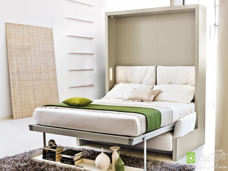 38 مدل جدید تخت خواب تاشو در دکوراسیون اتاق کوچک [تختخواب کمجا]