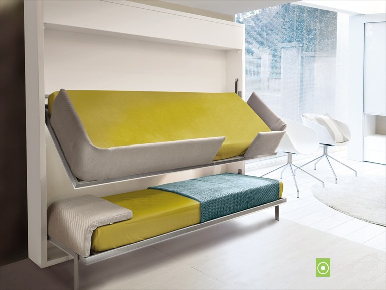 38 مدل جدید تخت خواب تاشو در دکوراسیون اتاق کوچک [تختخواب کمجا]