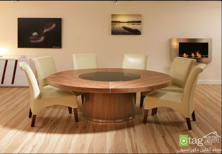 مدل میز ناهارخوری چوبی، شیشه ای و سنگی شیک و فوق العاده زیبا