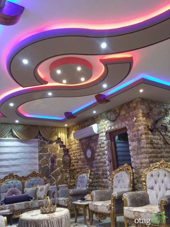 38 مدل گچ کاری سقف اتاق پذیرایی بسیار زیبا و بی نظیر
