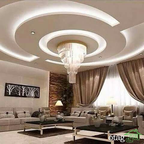 38 مدل گچ کاری سقف اتاق پذیرایی بسیار زیبا و بی نظیر