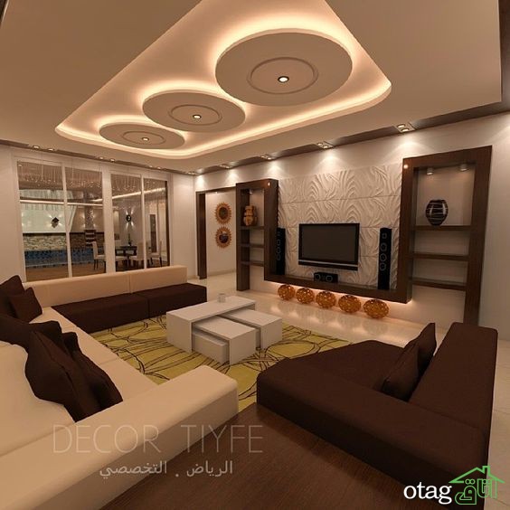 38 مدل گچ کاری سقف اتاق پذیرایی بسیار زیبا و بی نظیر