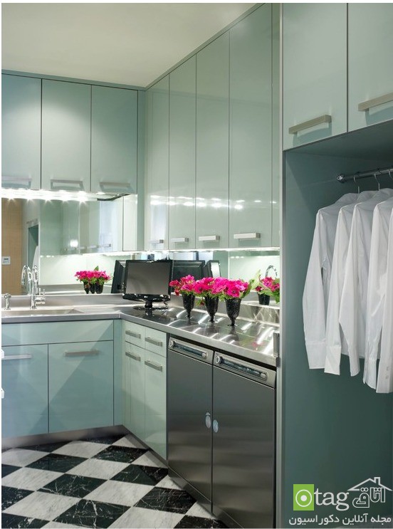 نمونه طرحهای زیبا از مدل کابینت های گلاس آشپزخانه مدرن