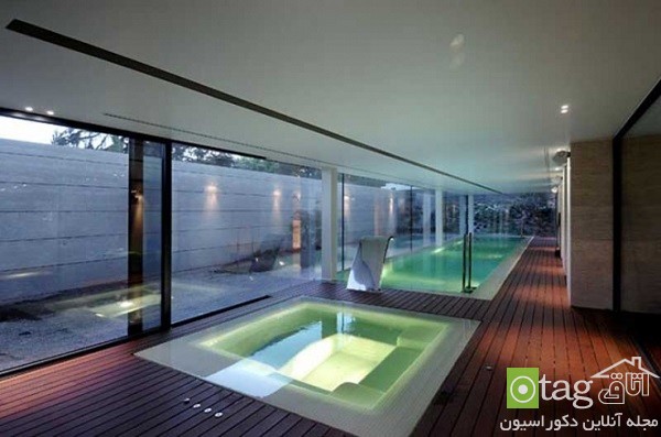 مدل استخر سرپوشیده در فضای داخل خانه