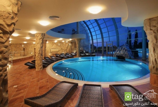 مدل استخر سرپوشیده در فضای داخل خانه