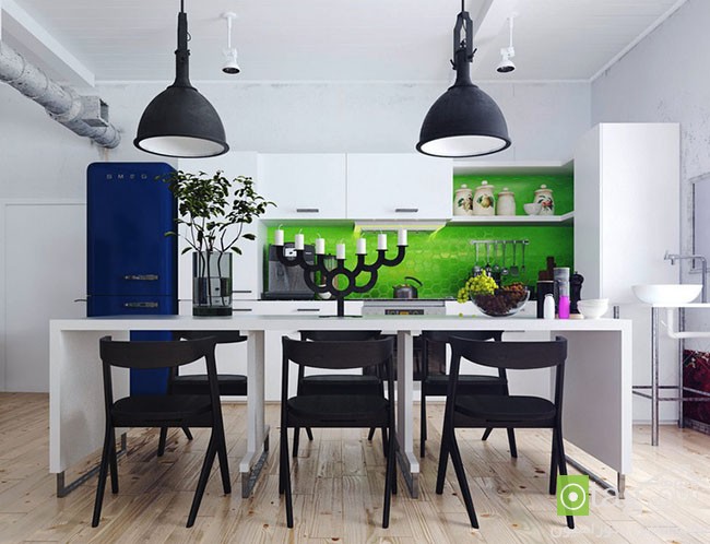 طراحی دیوار پشت ظرفشویی در دکوراسیون آشپزخانه های مدرن