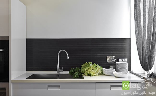 طراحی دیوار پشت ظرفشویی در دکوراسیون آشپزخانه های مدرن