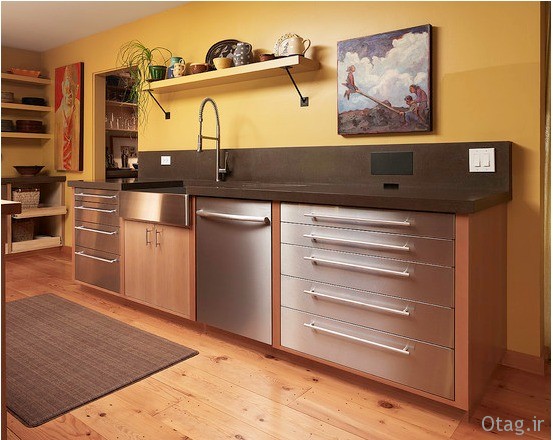 عکس کابینت آشپزخانه در مدل های جدید چوبی، گلاس و فلزی عکس کابینت آشپزخانه در مدل های جدید چوبی، گلاس و فلزی