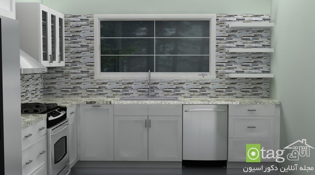 مدل های خلاقانه تزئین و طراحی دیوار پشت ظرفشویی در آشپزخانه