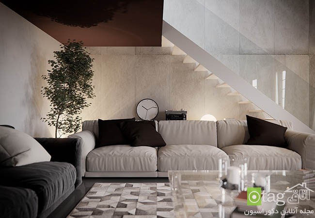 اتاق نشیمن ساده و شیک با طراحی مدرن مطابق با مد روز