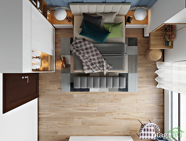 اتاق خواب دو نفره بزرگ با طراحی فوق العاده شیک و مدرن