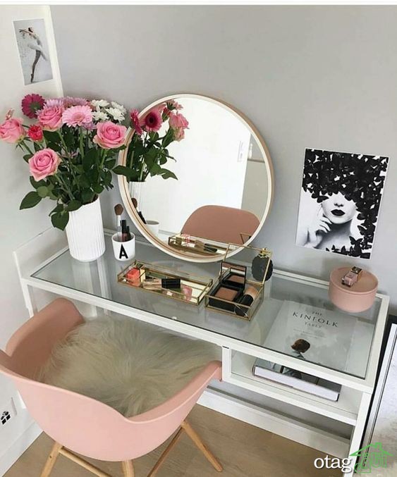 25 مدل جدید میز آرایش عروس با آینه برای اتاق خواب [شیک و منحصر بفرد]