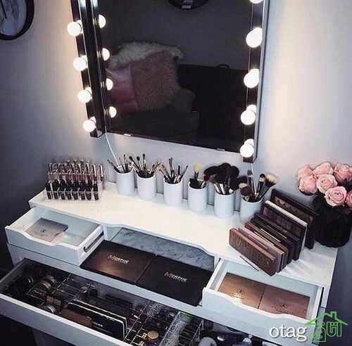 25 مدل جدید میز آرایش عروس با آینه برای اتاق خواب [شیک و منحصر بفرد]