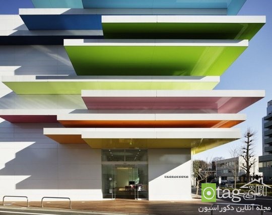 نمای ساختمان مدرن و شیک با طراحی رنگارنگ و جذاب مدل 2015