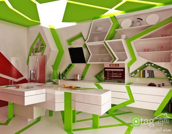عکس و طراحی کابینت آشپزخانه مدرن در رنگ های مختلف
