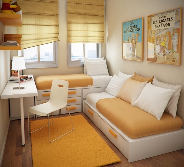 راهنمای چیدمان دکوراسیون اتاق خواب کوچک به شکل مدرن و امروزی