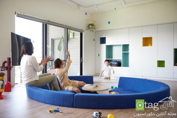 طراحی داخلی آپارتمان مناسب کودکان با تم اسباب بازیهای لگو
