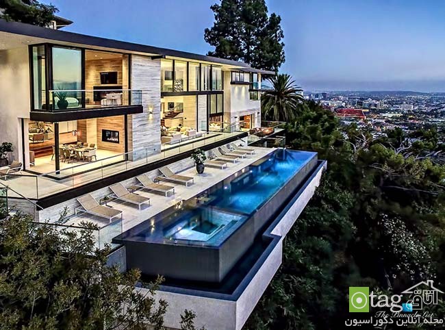  خانه لوکس مدرن در کالیفرنیا با نورپردازی استثنائی