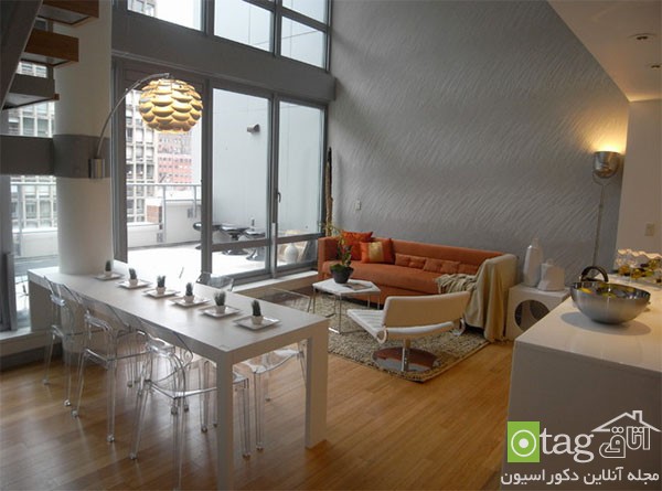 مدل میز ناهارخوری همراه با صندلی های شیشه ای و شفاف مدل میز ناهارخوری همراه با صندلی های شیشه ای و شفاف