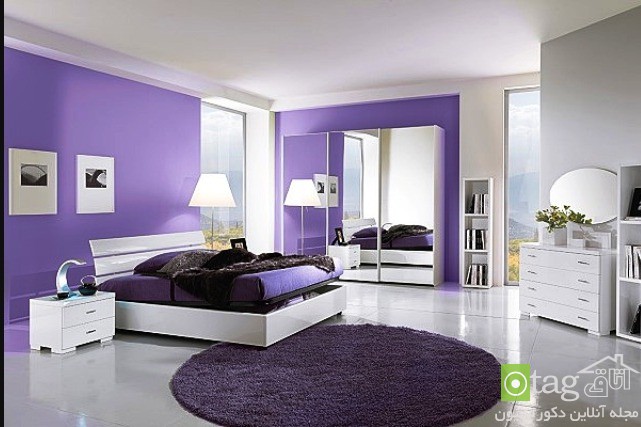 15 طرح زیبا از اتاق خواب بنفش رنگ و [ رمانتیک دو نفره ]