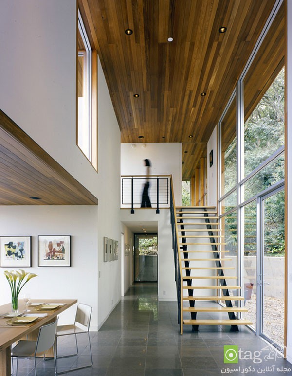 مدل طراحی سقف منزل با استفاده از پانل های چوب طبیعی