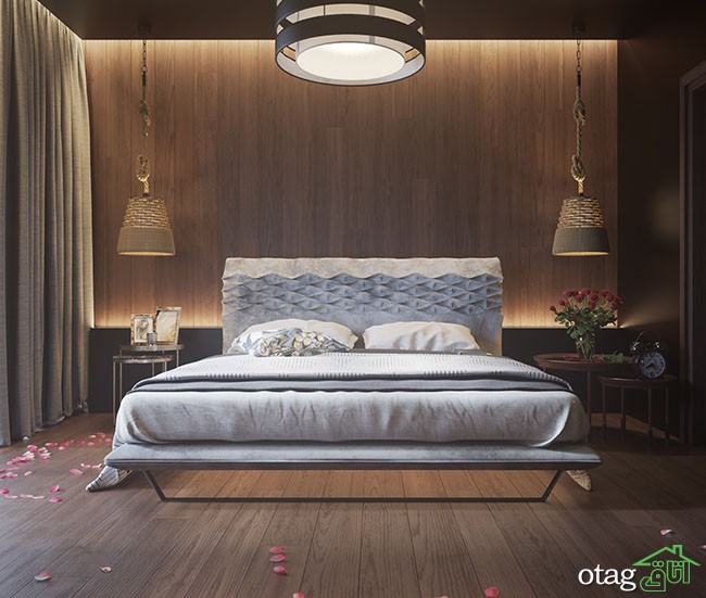مدل دیوار چوبی در دکوراسیون اتاق خواب های مدرن و کلاسیک