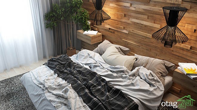 مدل دیوار چوبی در دکوراسیون اتاق خواب های مدرن و کلاسیک