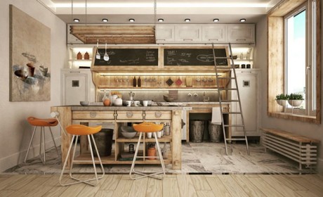 معرفی 32 مدل طراحی آشپزخانه صنعتی بسیار شیک سال 2021
